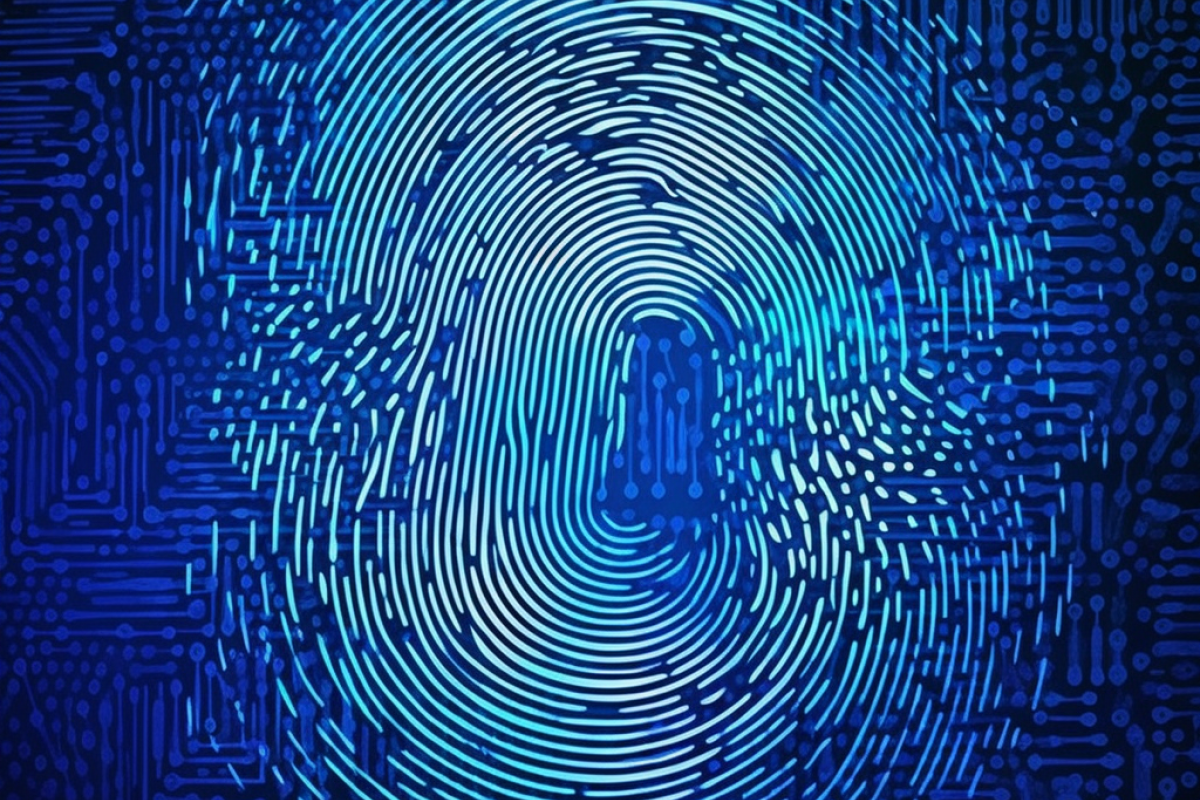 Et fingeraftryk som eksempel på biometrisk data