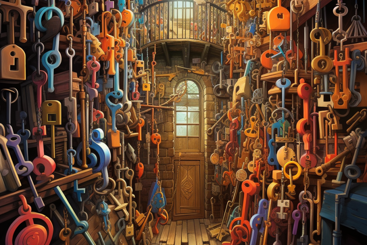 Et rum fyldt med nøgler 