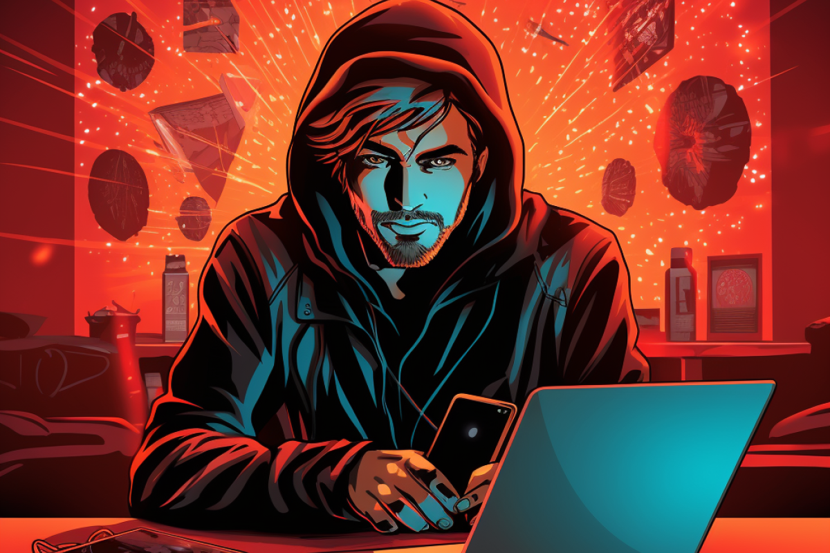 En hacker som benytter sig af telefon spoofing 